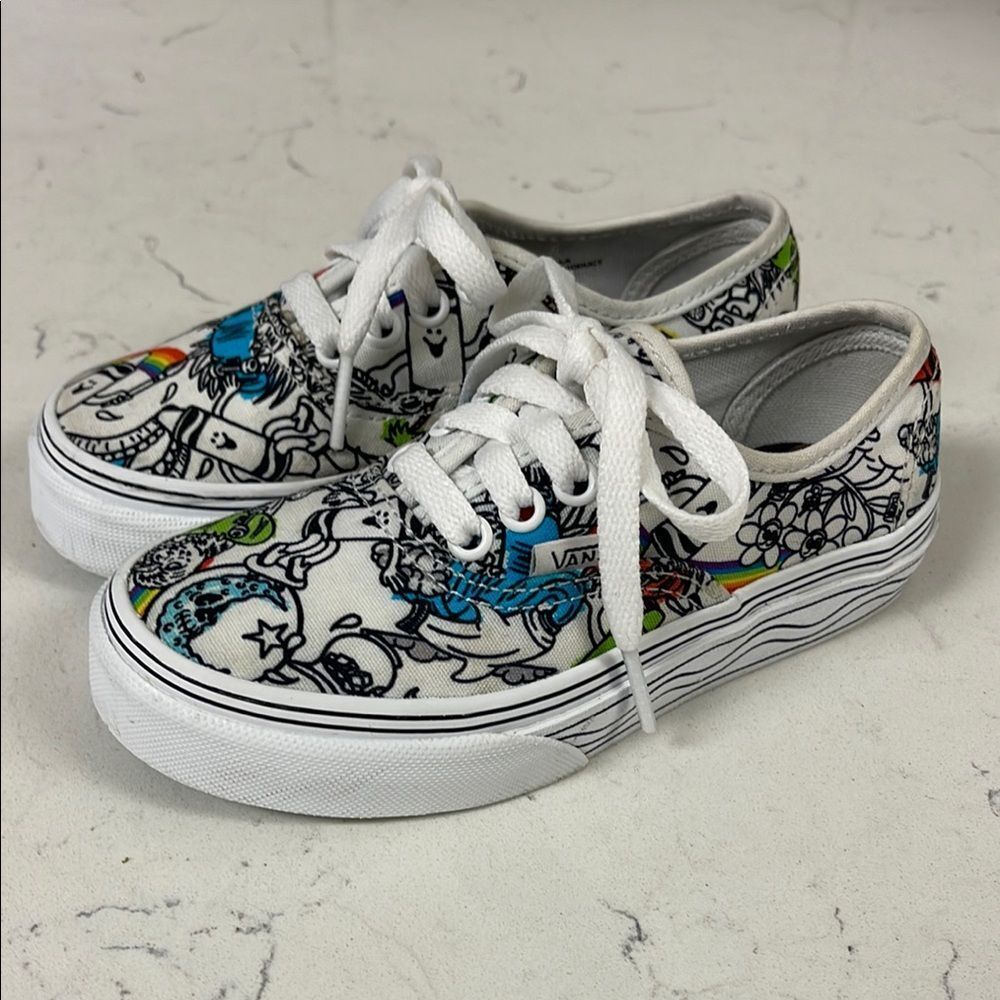 Vans Crayola x Vans Authentic Low Top Skate Shoes Graffiti Unisex Kids Size 11.5